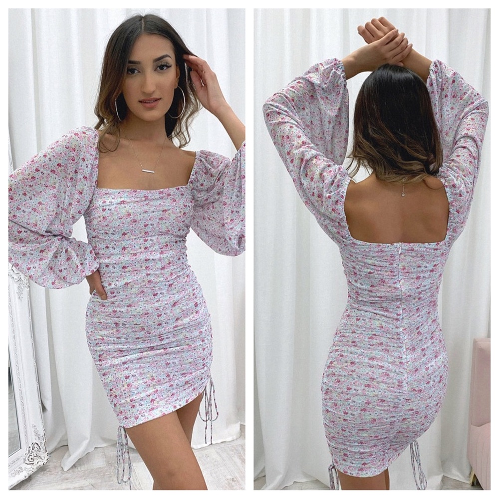 That's So Fetch Lorde Dress Pink Floral Ruched
